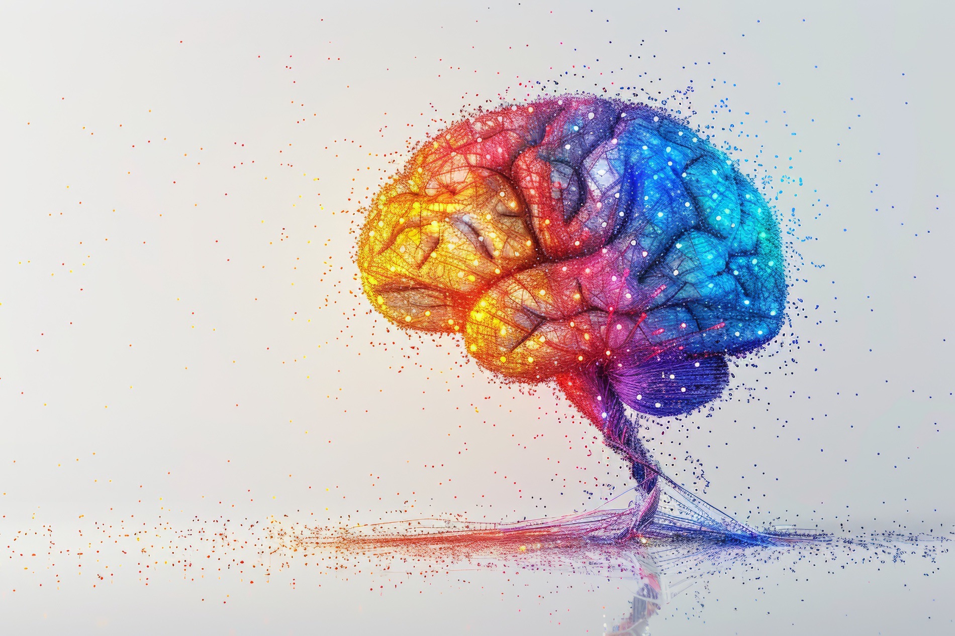 a human brain in vibrant colors