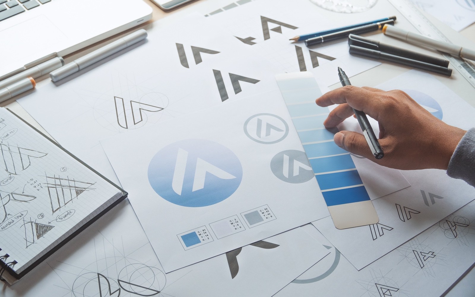 a logo being created