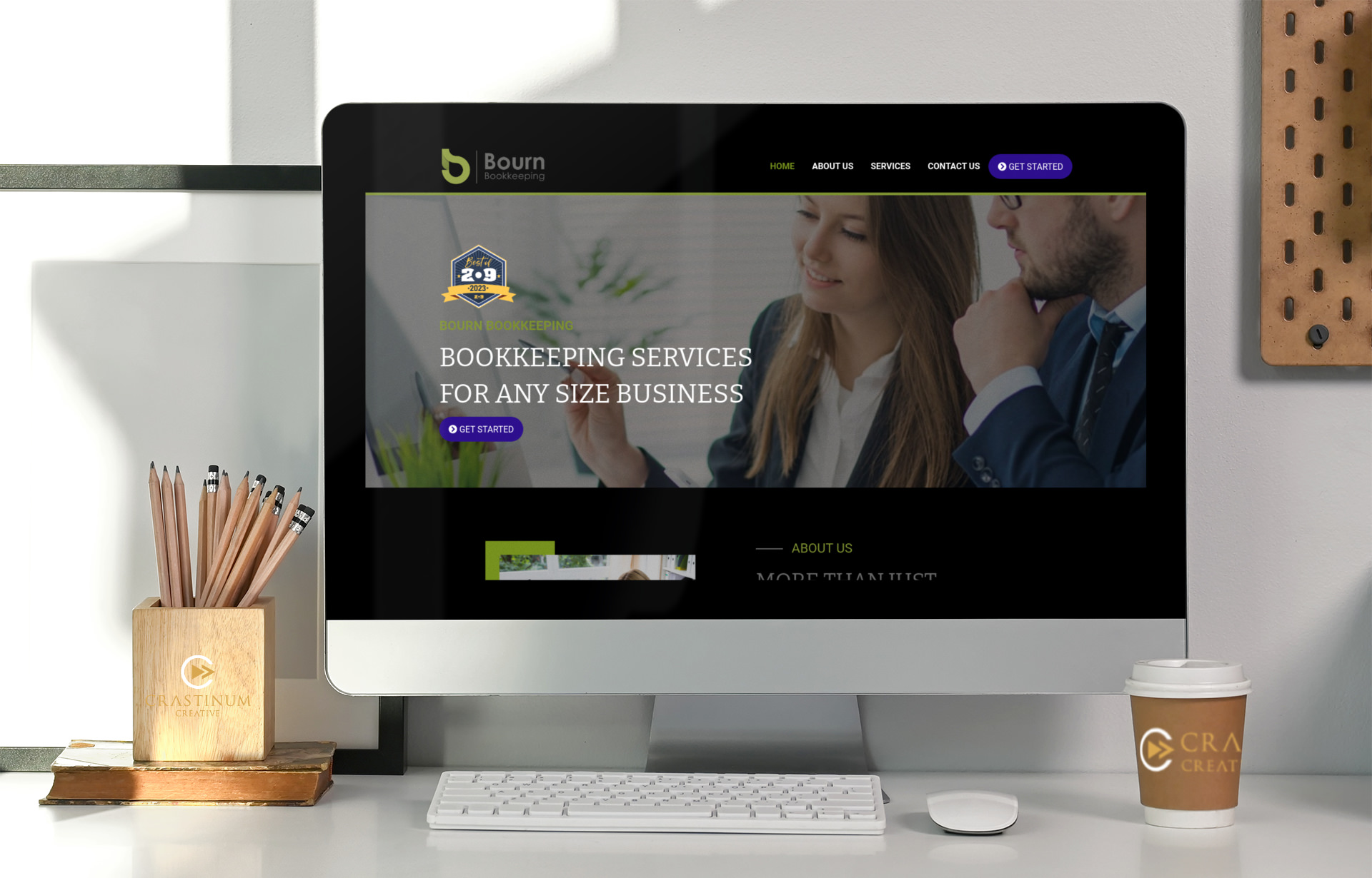 Bourn Bookkeeping website on a computer