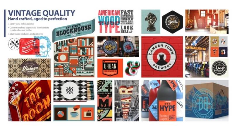Example mood board for Los Angeles company