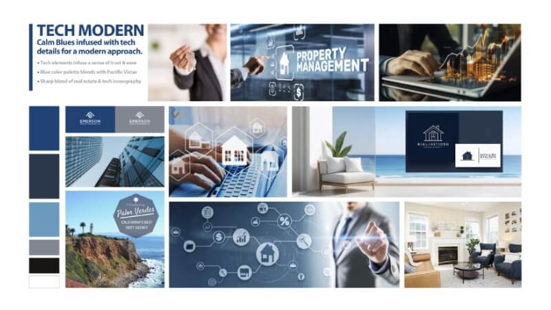 Example mood board for Los Angeles company