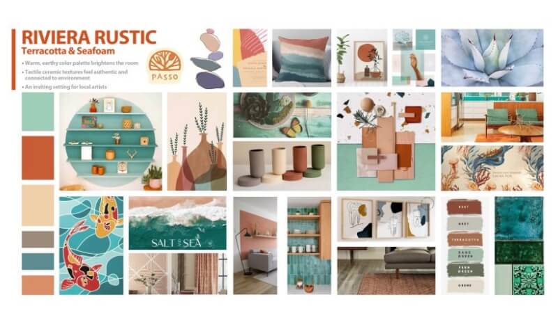 Example mood board for Los Angeles company