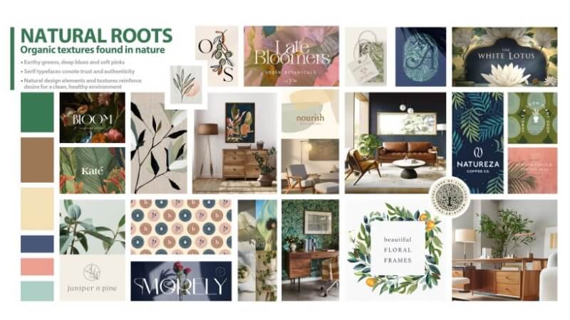 Example mood board for Los Angeles company