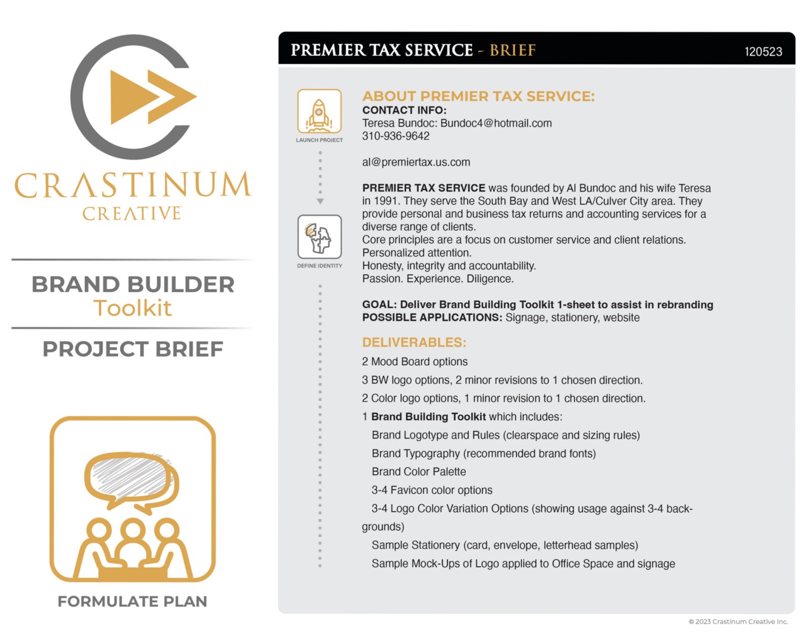 Premier Tax Service Project Brief
