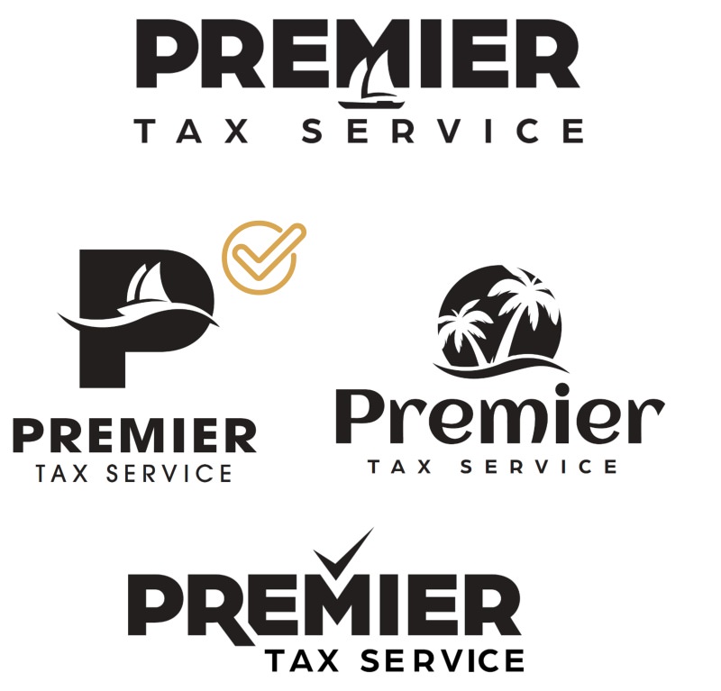 Premier Tax Service Horizontal logo options