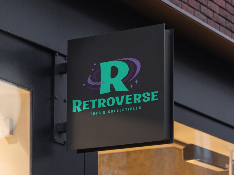 Retroverse sign mockup