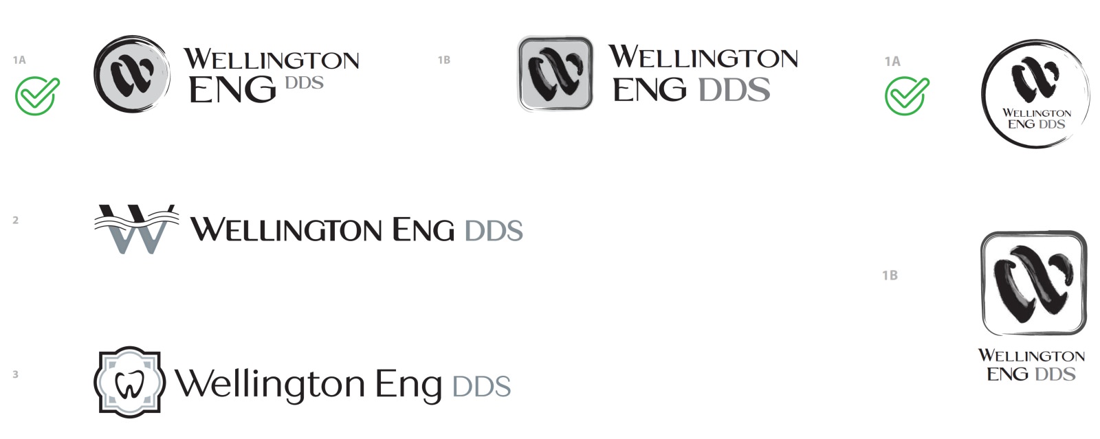 Wellington Eng DDS vertical and horizontal logo options